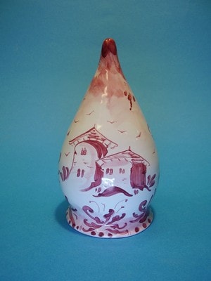 Ceramiche d-Arte di Albisola - Maiolica in Antico Savona, rosa, con "Bianco Natale".